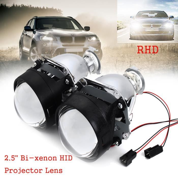 HID Bi-Xénon Projecteur Phare Lentille H1 H4 H7 Retrofit Hi Low Faisceau