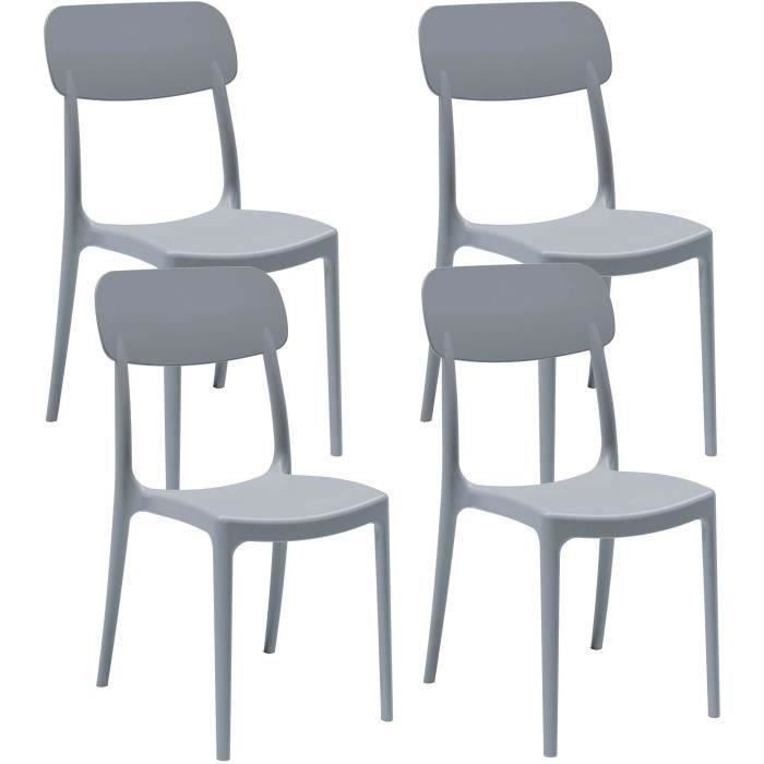 Lot de 4 chaises de jardin CALIPSO ARETA - 53 x 46 x H 88 cm - Bleu aviation
