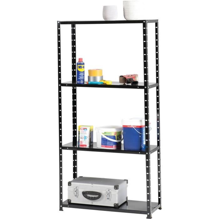 PRACTO HOME Etagère métal noire 150x75x30cm