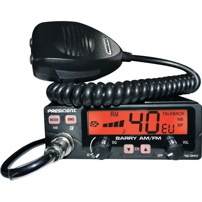 PRESIDENT Station de radio CB Barry ASC - 40 cannaux AM / FM - Multinormes
