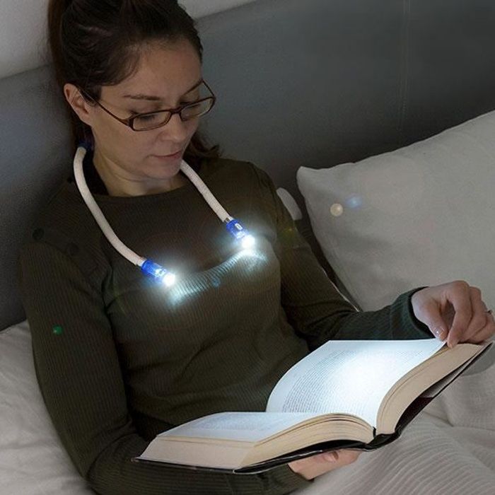 SHOP-STORY - Lampe Flexible de Lecture LED pour Tour de Cou - Gardez les Mains Libres pour des travaux et vos Lectures de nuit