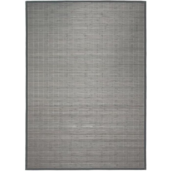 BALI CHIC - Tapis en bambou à lattes et ganse gris 133x180
