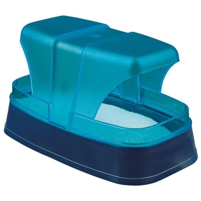 TRIXIE Bac à sable pour hamsters et souris 17 × 10 × 10 cm bleu foncé/turquoise