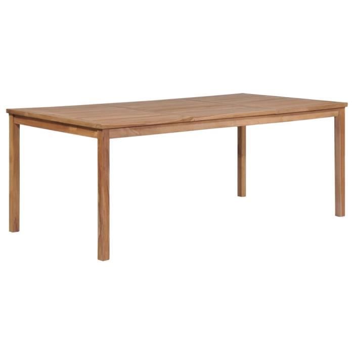 Table à dîner d'extérieur 200x100x77 cm Bois solide de teck - Brun - Meubles de jardin - Tables d'extérieur - Brun - Brun 200 x 100