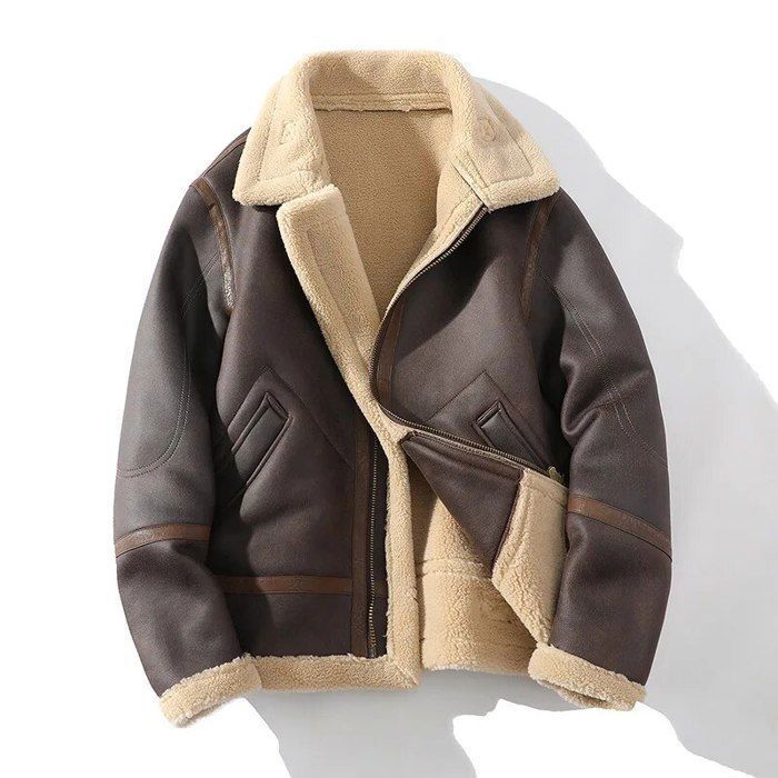 Blouson Aviateur G-1 En Cuir Véritable - Style Pilote Classique - Col Mouton Amovible