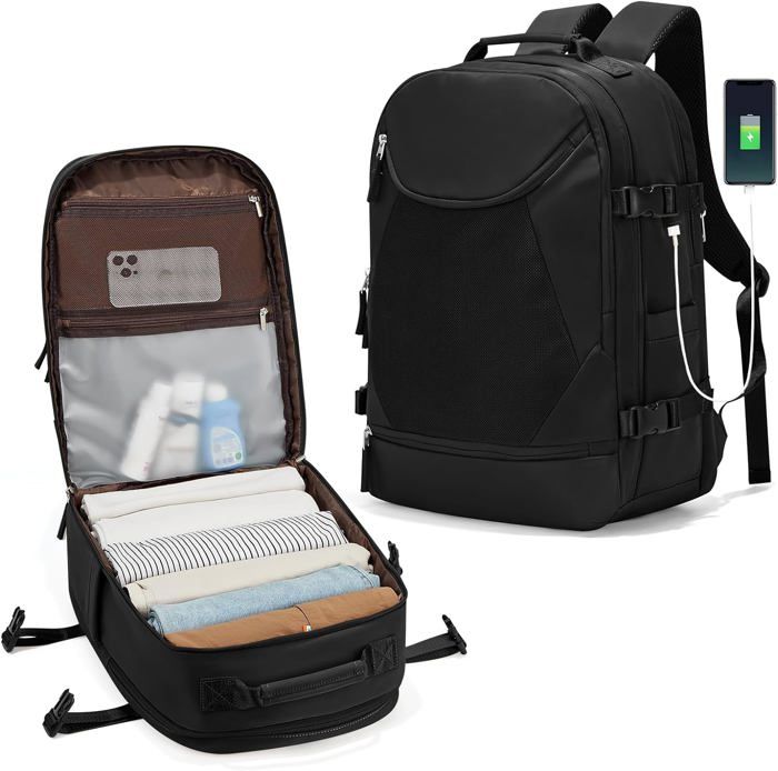 Sac à Dos Cabine Ryanair OTAHGK 40x20x25 Cm - Noir, 20L, Polyvalent école/voyage