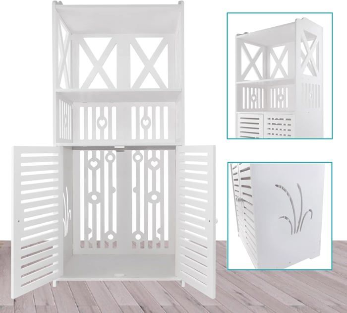 Bloc de Rangement - DAYPLUS - 90x40x25cm - 3+1 niveaux étagère 2 portes - Meuble de Rangement - Pour salle de bain salon chambre