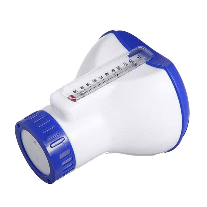 Diffuseur Flottant Piscine, Diffuseur de Chlore Flottant avec thermomètre de débit Ajustables & Bouchon de Verrouillage pour Tous - Jardin