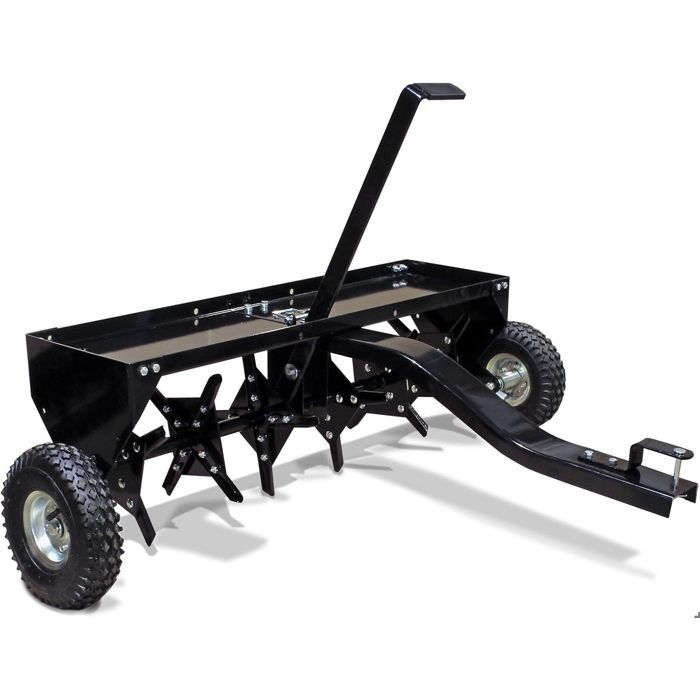 Scarificateur Tracté WilTec - Largeur De Travail 120 Cm - Pour Tondeuse Autoportée Ou Tracteur - 15 Doubles Ressorts En Acier