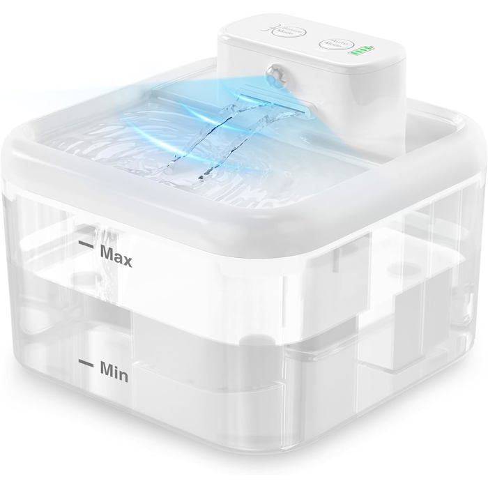 Comparer les prix de FLEUVE - Fontaine a eau pour chat - Fontaine sans fil 2L pour chat détecteur de mouvement ultra silencieuse piles