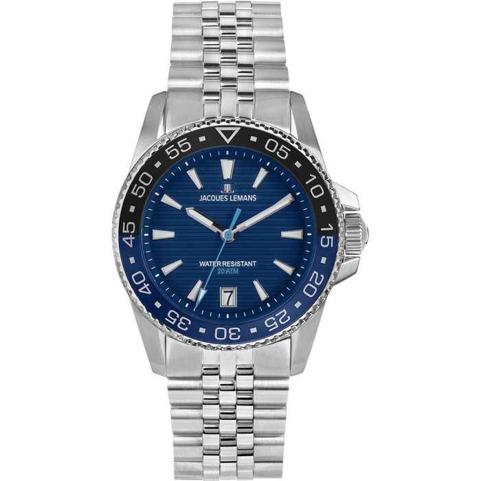 Montre - Acier Bleu - Jacques Lemans - 1-2205I