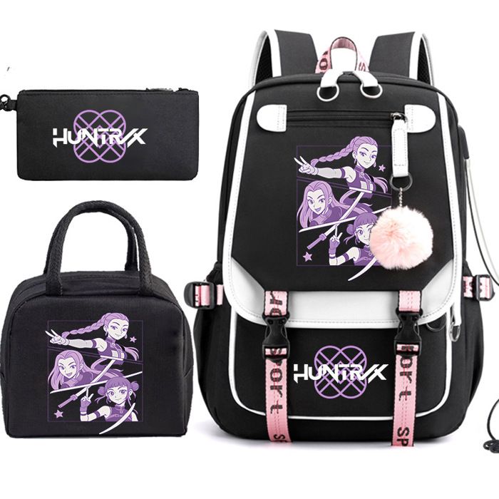 Lot de Sac à Dos Kpop Demon Hunters Cartable Scolaire avec Sac à