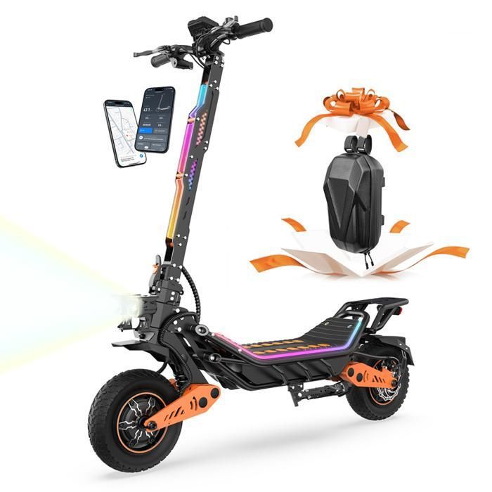Trottinette Electrique TUNO NT7Ultra Avec APP 1500W*2 Vitesse Max. 70km/h Autonomie 75-85km 60V23.4Ah Pneus 12 Pouces 4 Modes