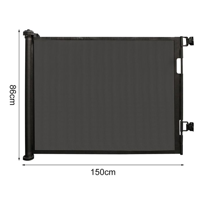 Meilleurs prix pour Barrière de sécurité rétractable en ABS - Barrière descalier - Barrière pour animaux domestiques - 86 x 150 cm - Noir.