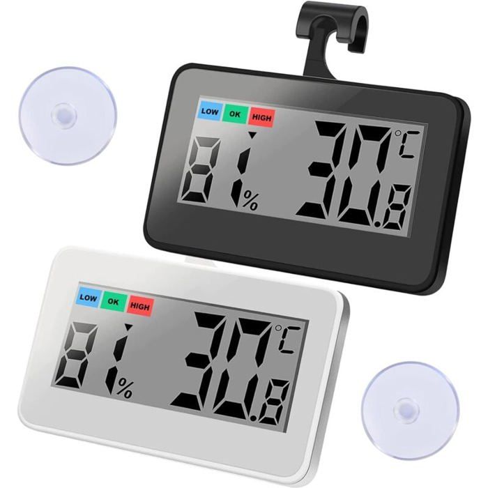 Thermomètre hygromètre magnétique - MICH - 2 pièces - Digital - Plage de température -20°C à +60°C - Précision ±1°C