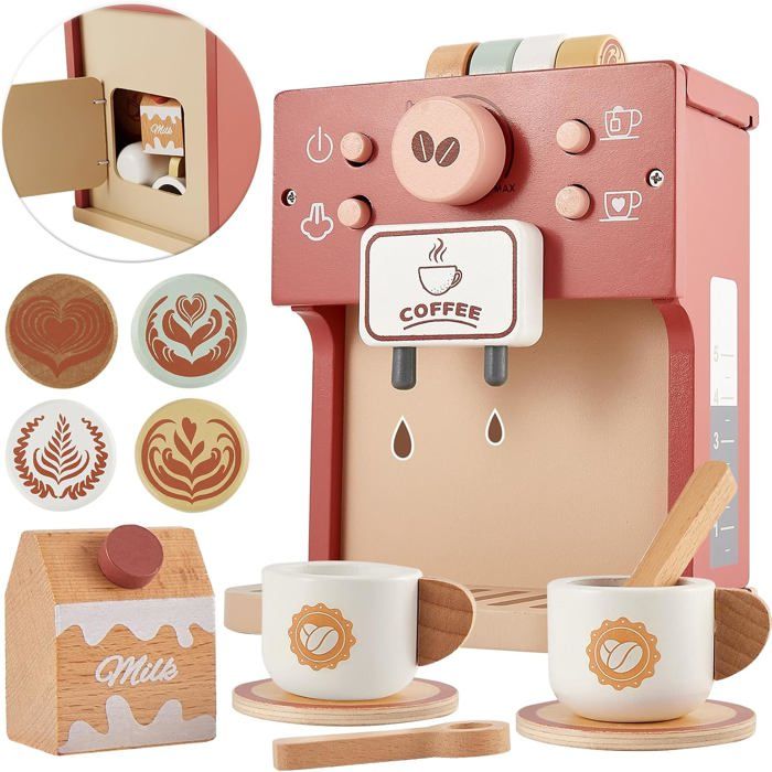 Vbestlife Jouet De Cafetière En Bois, Machine à Café Jouets Tasses A Lait De Simulation Deducation Precoce Pour Enfant Amz B0cf6p