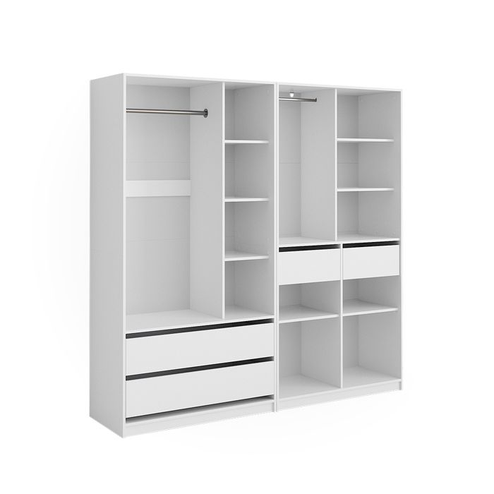 Armoire à vêtements Elmo 200x200cm Lot de 2 Blanc Vicco 50203