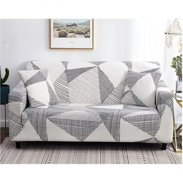 Housse de canapé - 1-2-3-4 Places - Gris - Extensible - Déhoussable - Lavable