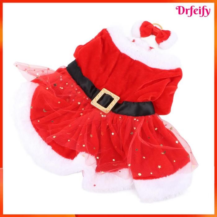 Akozon Costume de Noël pour chien Costume de noël pour animaux de compagnie amusant et père de noël chien animalerie manteau