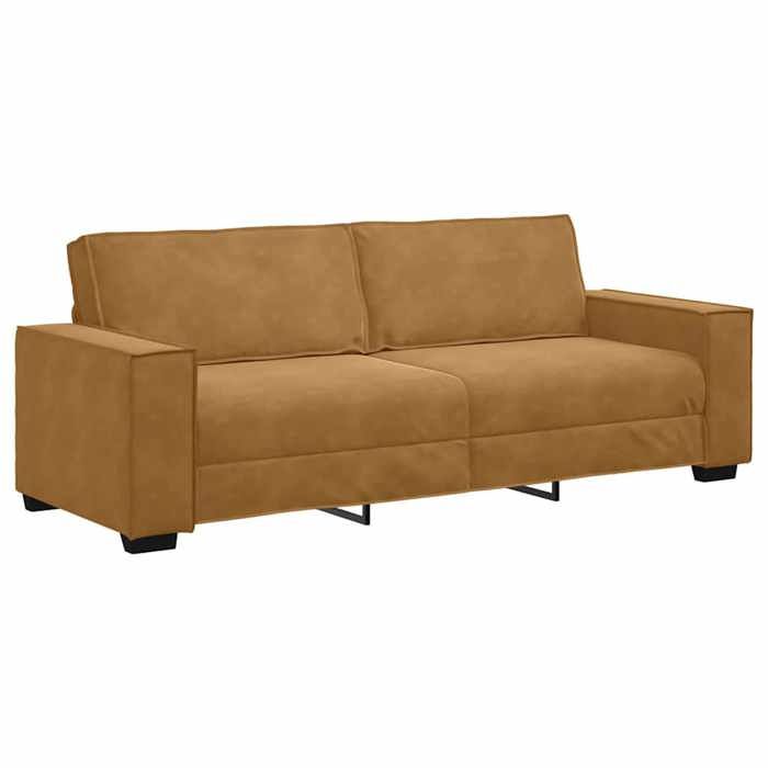 En solde Canapé-Sofa de Séjour( 3 places) - SWEETY - Polyester: 100% - Marron 180 cm Velours LV2656