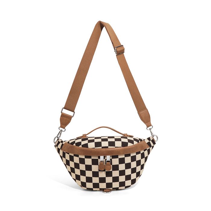 Sac Banane Femme XJYDNCG Sac a Main Femme bandoulière Vintage - Treillis brun