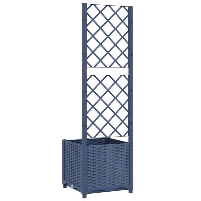 （Gris）Pots & cache-pots - Jardinière de jardin - avec treillis - Bleu Gris 40x40x136 cm PP - pour balcon bnm185328