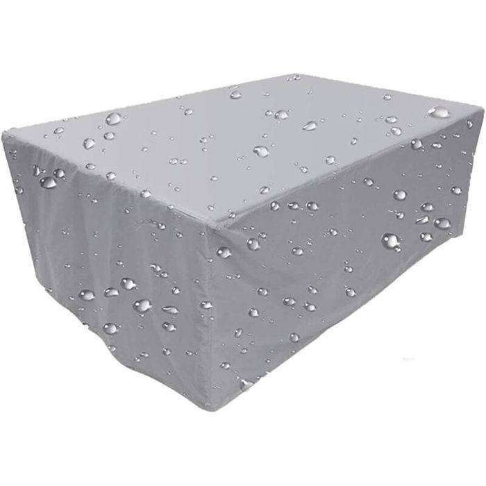 Housse salon de jardin - OKZ - 150x150x75 cm - Oxford 210D - anti‑pluie - anti‑UV - gris argent