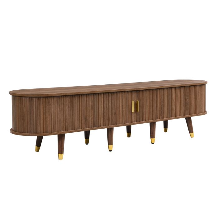 Ensemble salon 2 pièces – Meuble TV et table basse relevable ovale – Noyer