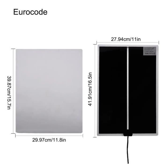 Tapis Chauffant Résine 28x42cm - Minuterie 2/4/6h - 7 Niveaux Température - Durcissement Rapide Époxy