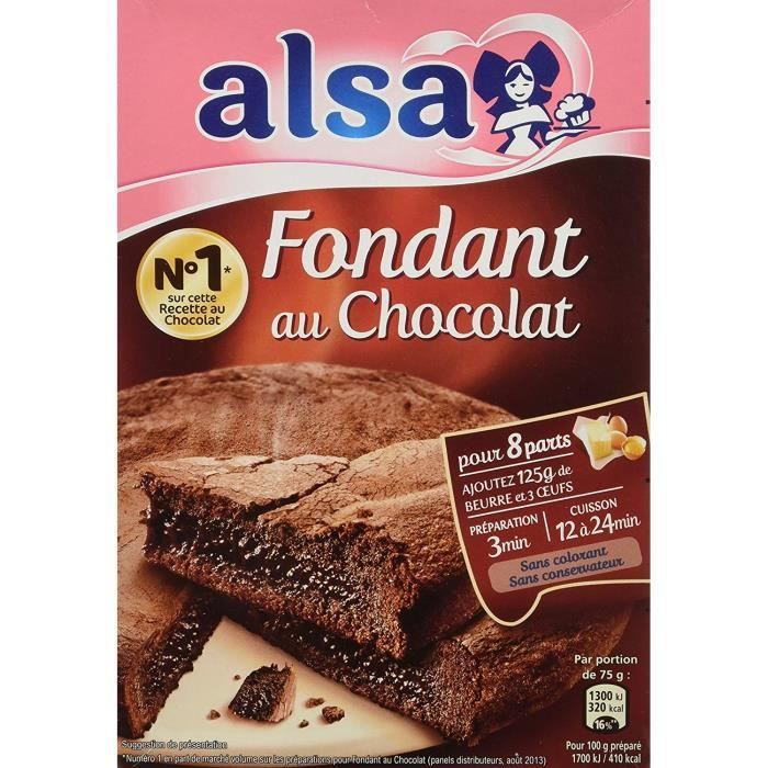 Alsa Preparation Pour Gateau Fondant Chocolat 3 G Cdiscount Au Quotidien