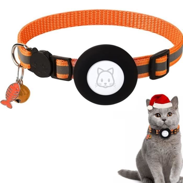 Comparer les prix de AMORUS Collier Chat Couverture De Traqueur Gps Pour Collier De Chien Et Pendentif En Forme De Poisson - Orange