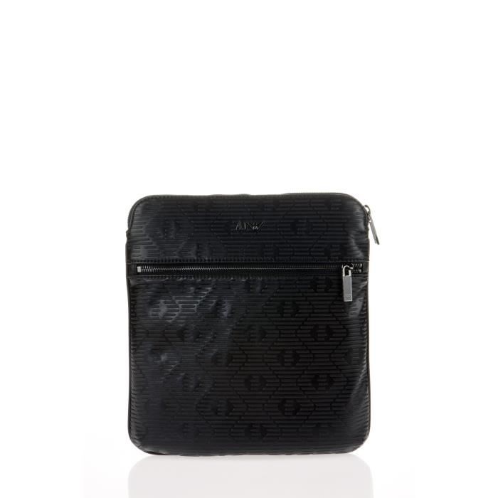 ARMANI JEANS - Sacoche Noir ?� Bandouli?�re - Homme Noir - Cdiscount Bagagerie - Maroquinerie