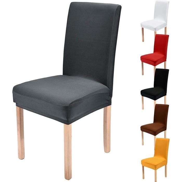 Lot De 6 Housses De Chaise En Velours Extensible - Taille Universelle Pour Chaises Sans Accoudoirs - 5
