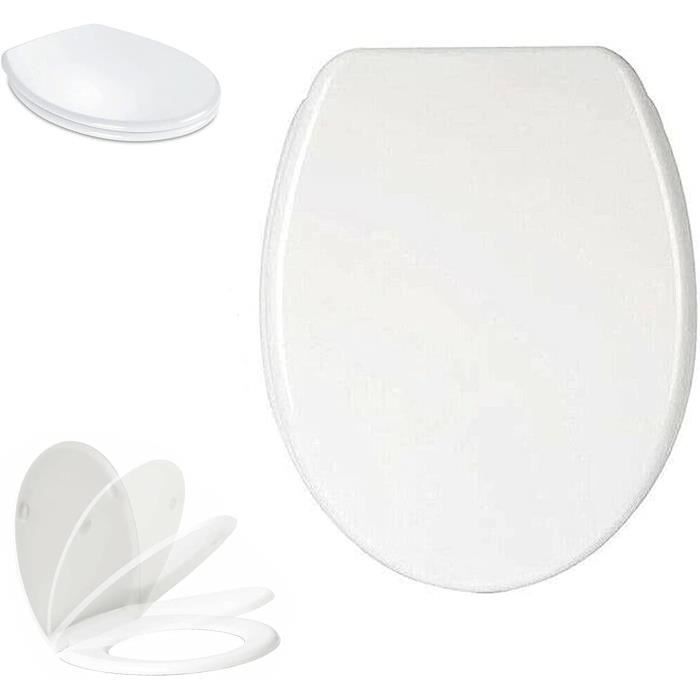 Abattant WC O-Type YEAUPE PRO - Fermeture Douce Freinée, Antibactérien, Blanc 44.6x37.2cm, Support 175kg