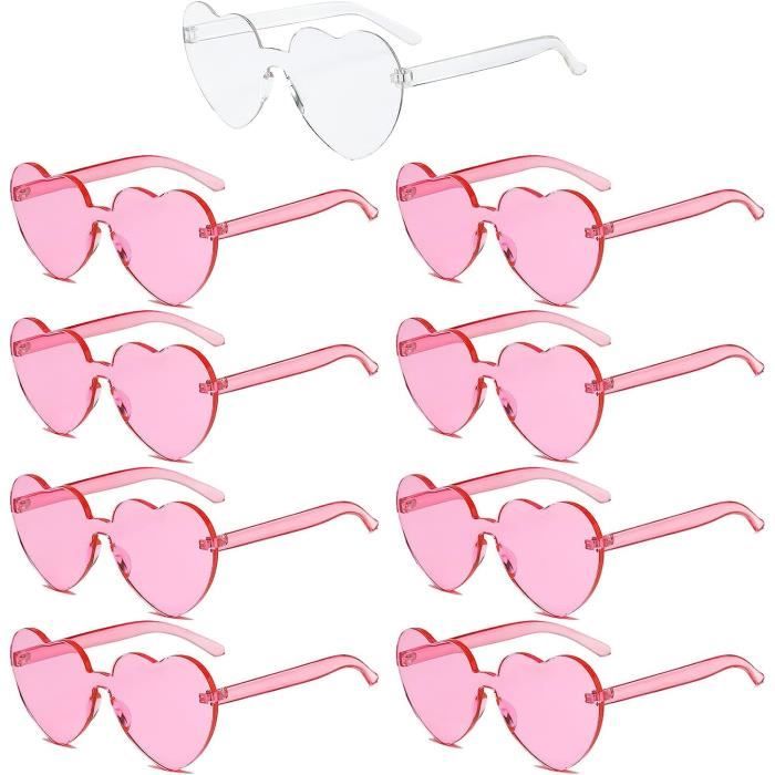 12 paires de lunettes de soleil en forme de cœur Lunettes de soleil pour  enterrement de vie de jeune fille demoiselle d'honneur mariée coeur lunettes  de soleil proposition cadeaux pour mariage blanc