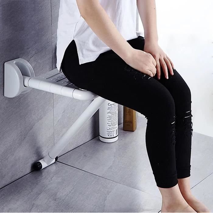 Siège De Douche Rabattable Mural – Chaise Bain Pour Personnes Âgées Ou PMR, Charge Max 200kg, Sécurité Optimale