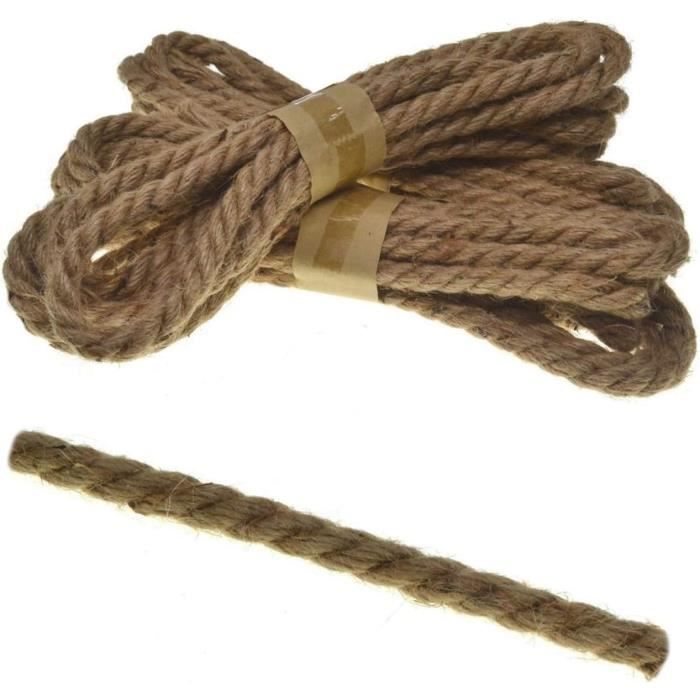 Corde De Lin 7Mm X 6M Corde De Jute Corde À 4 Plis Corde De Chanvre