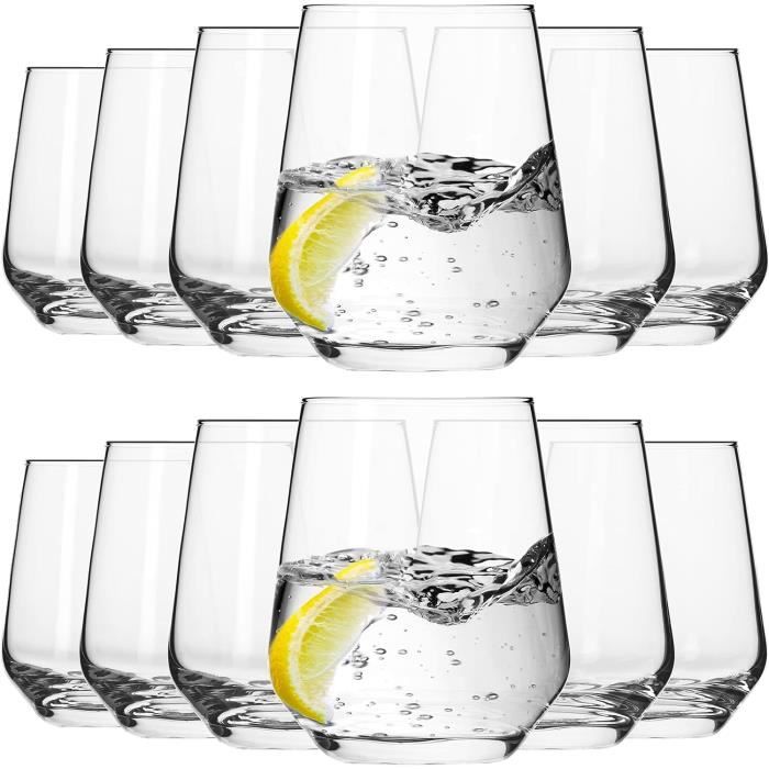 Lot De 4 Verres à Eau Carrés 400 Ml – Design Moderne Transparent, Verres Long Drink Pour Cocktails, Jus, Bière, Idéal Fêtes Et Quotidien
