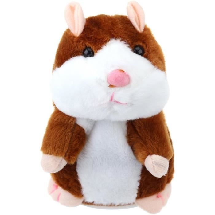 Jouet interactif - Hamster parlant - Peluche douce - Éducatif - 10x9x16 cm
