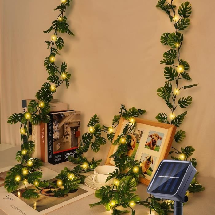 Guirlande lumineuse avec feuilles, lierre vert artificiel avec 50 lumières  LED, décoration de fête de jardin de fête de mariage, 5M - Cdiscount Maison