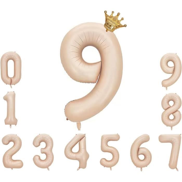 Ballon Chiffre 9 Rose XXL 102 Cm - Gonflable à L'air Ou à L'hélium - Pour Anniversaire, Mariage, Décoration De Fête