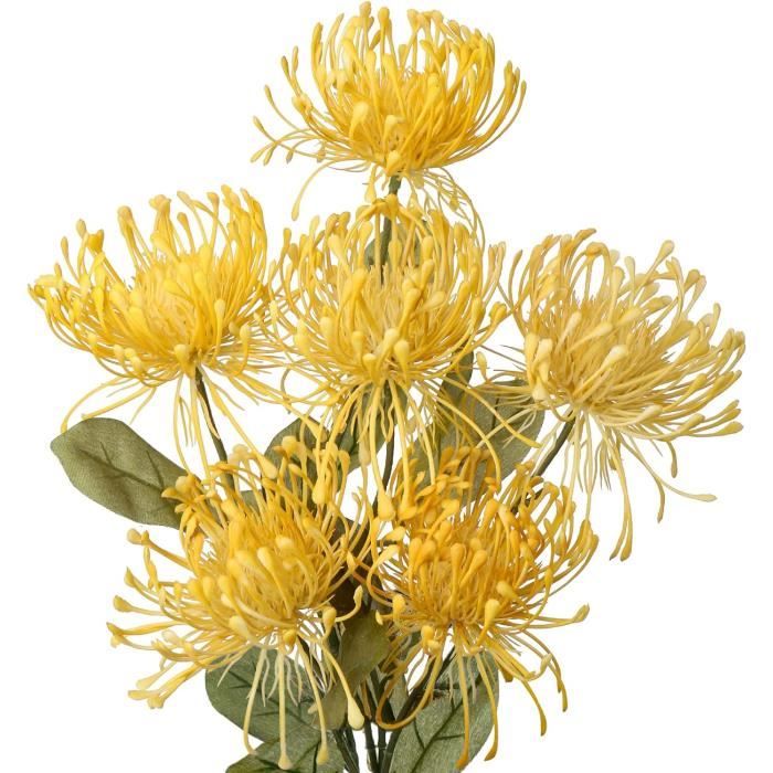 Lot De 2 Grandes Fleurs De Chrysanthèmes Artificielles De 10.2 Cm Avec