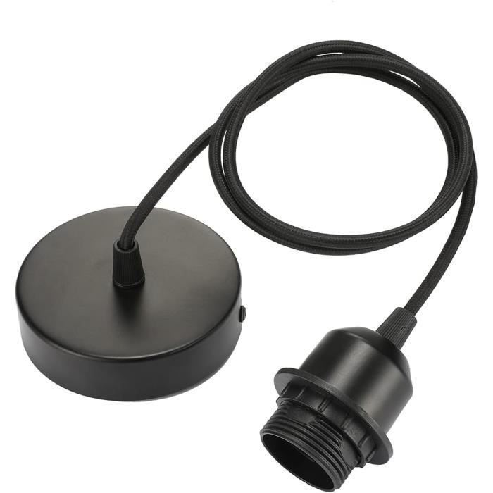 Douille De Lampe E27 Kwmobile Avec Anneau Vissable Et Câble D'alimentation - Neuf