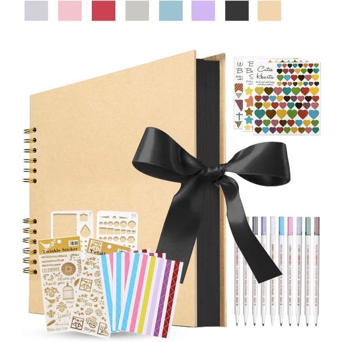 Album Photo DIY 80 Pages 28.5x21cm - Livre Photo à Concevoir Soi-Même Avec Accessoires - Cadeau Parfait