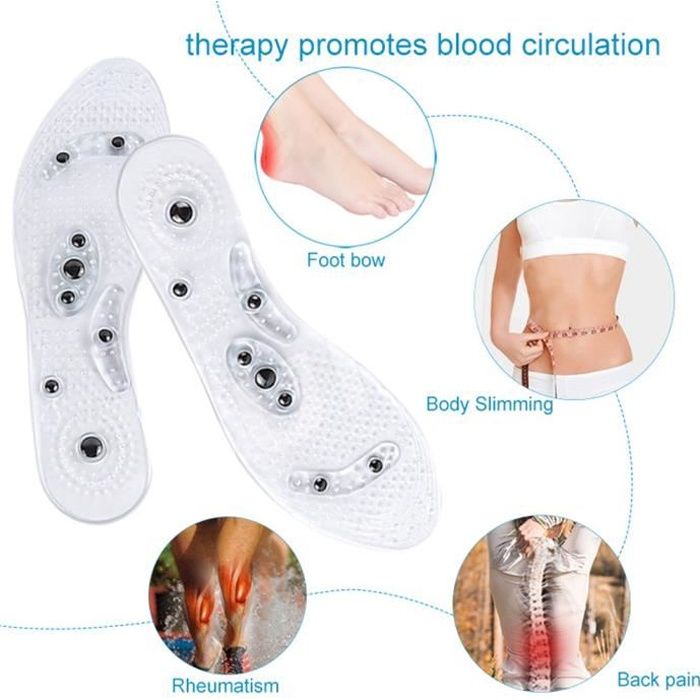 2 Paires Semelles Magnétiques Amincissantes Magnétiques Amincissantes Massage Thérapie Acupression des Pieds Pad semelles de thérapie magnétique pour Soin des Pieds
