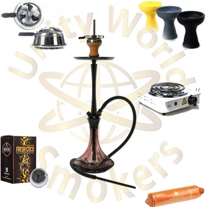 Chicha El Badia C7 PACK CHICHA EL-BADIA C7 NOIR + TUYAU SILICONE + KALOUD + VORTEX + FRESH
