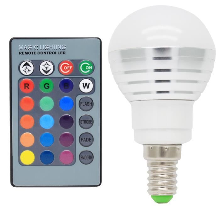 E14 RGB Ampoules LED 3W Multicolore LED 16 Changement de Couleur 120