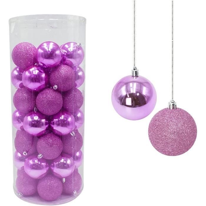 Boules De Noël Pailletées 50 Mm – Décoration D'Arbre Multicolore, Lot De Boules Brillantes