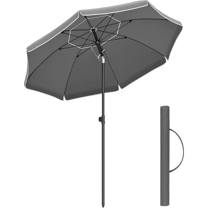 Parasol de 200 cm,Protection Solaire UPF 50+,Inclinable sur 30° dans ...