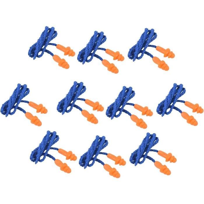 Mivos Bouchons Oreille Silicone Réutilisables - Réduction Bruit 32dB - Pour Dormir, Concerts, Travail (Lot 5 Paires)